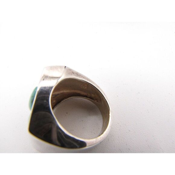 Maltese Cross Turquoise Ring Sterling Silver (not polished) Pre-owned Size 5 - Picture 6 of 6